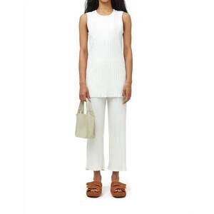NEW SIMON MILLER wide crop rib adler pant in macadamia
